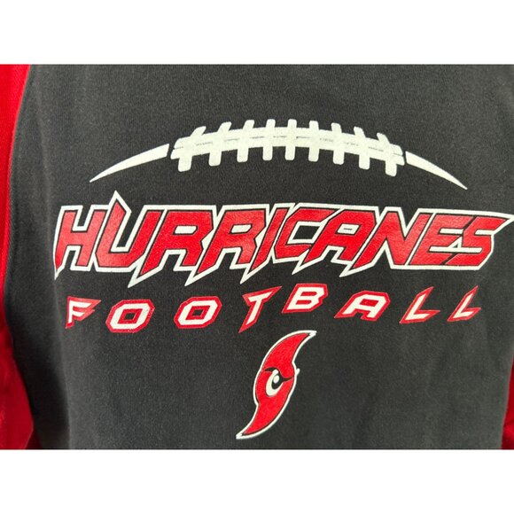 Hurricanes Football Hoodie Youth size Large Black & Red Pullover Sportwear - Picture 3 of 11